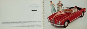 BMW V8 Modellprogramm 1955 "Die großen europäischen Achtzylinder" original Automobilprospekt (3096)